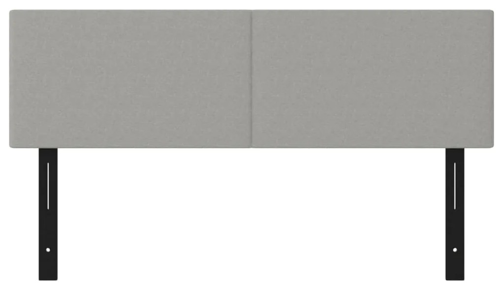 Cabeceira de cama 2 pcs tecido 72x5x78/88 cm cinzento-claro