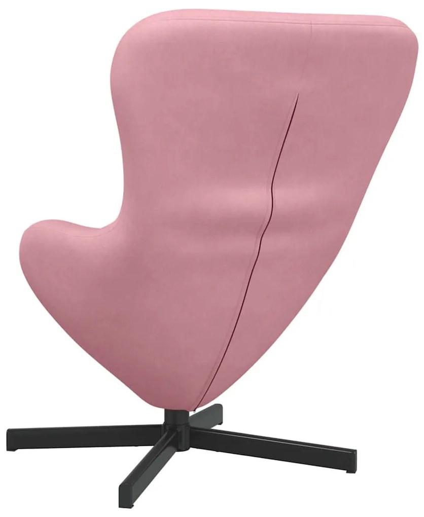 Cadeira de Ovo vidaXL Veludo Rosa