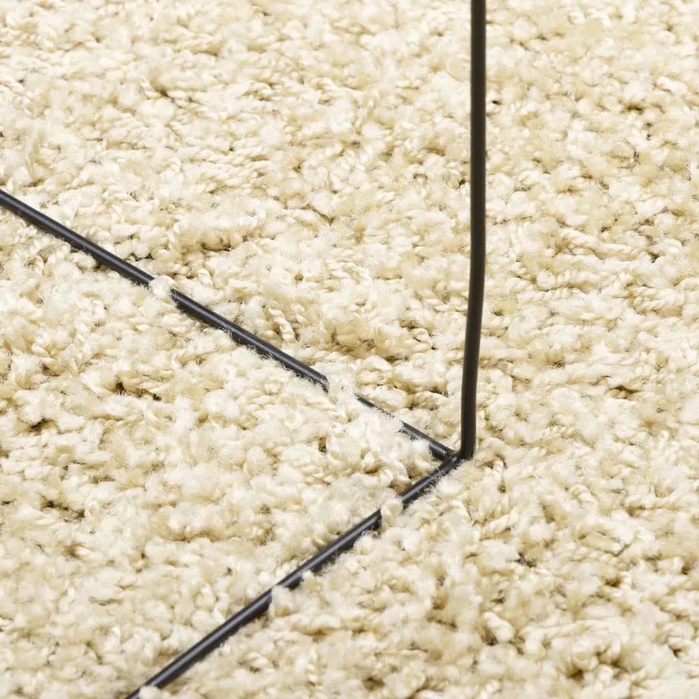 Tapete shaggy de pelo alto PAMPLONA Ø 280 cm dourado