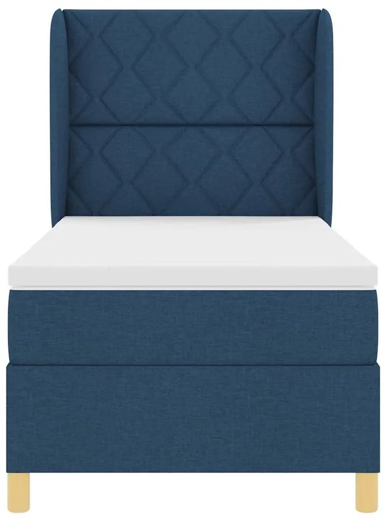 Cama Box Spring vidaXL com Colchão Azul - 100x200 cm