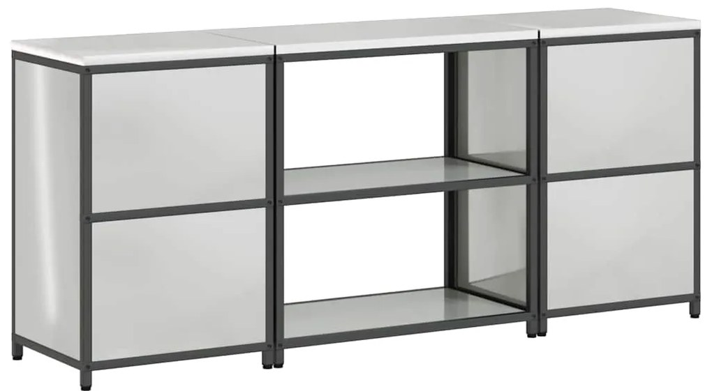 Conjunto de Armazenamento de Cozinha com prateleira 3 pcs Prata