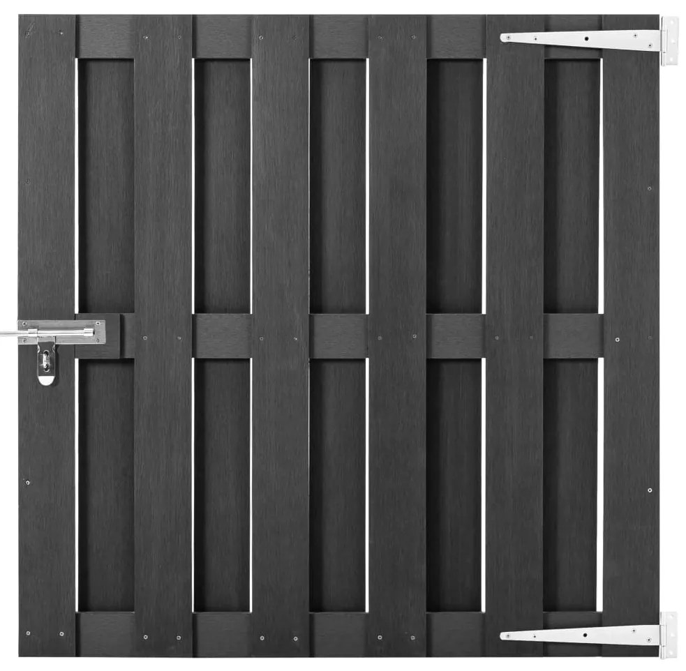 vidaXL Portão de jardim 100x100 cm WPC cinzento