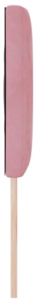 Cabeceira com design de bloco de diamante em rosa, 144cm, veludo