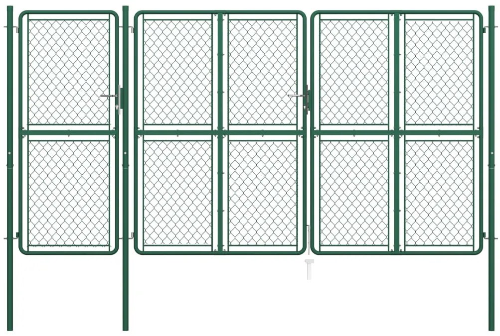 vidaXL Portão de jardim 200x395 cm aço verde