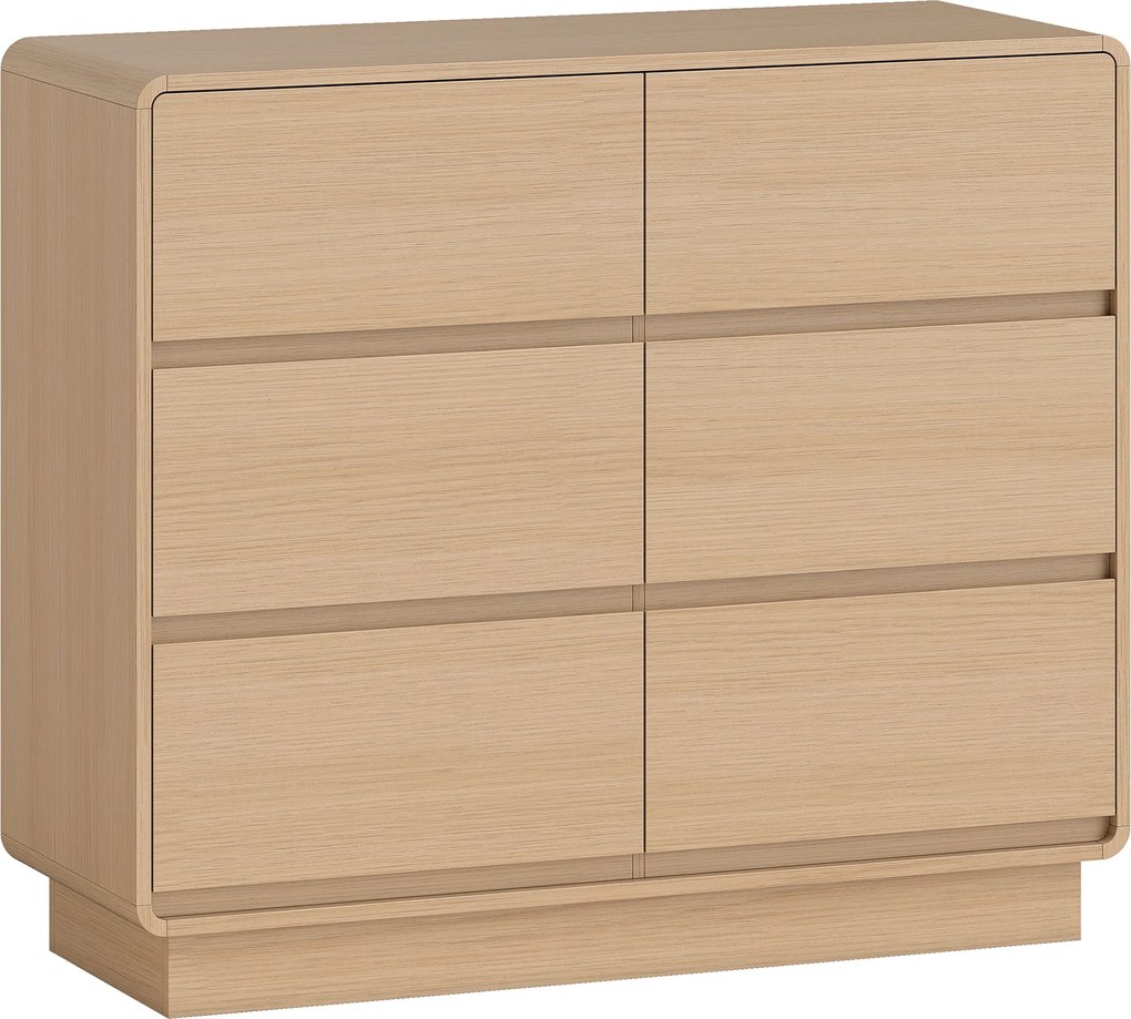 HOMCOM Aparador de 100 cm, armário buffet com 6 gavetas, cômoda para cozinha, sala de estar, sala de jantar, madeira natural | Aosom Portugal