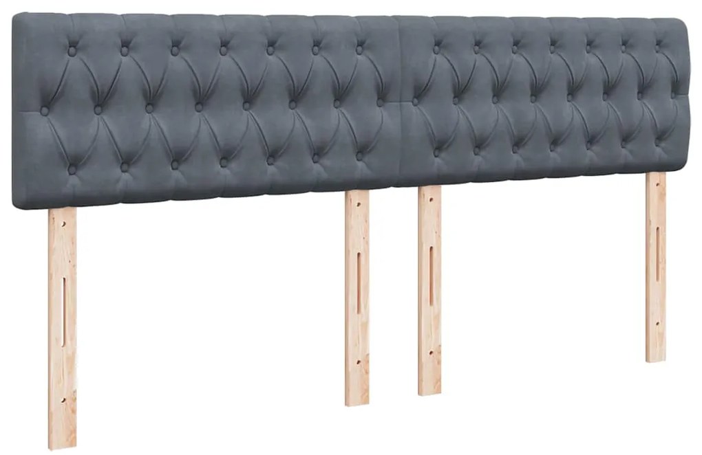 Cama com molas/colchão 200x200 cm veludo cinzento-escuro