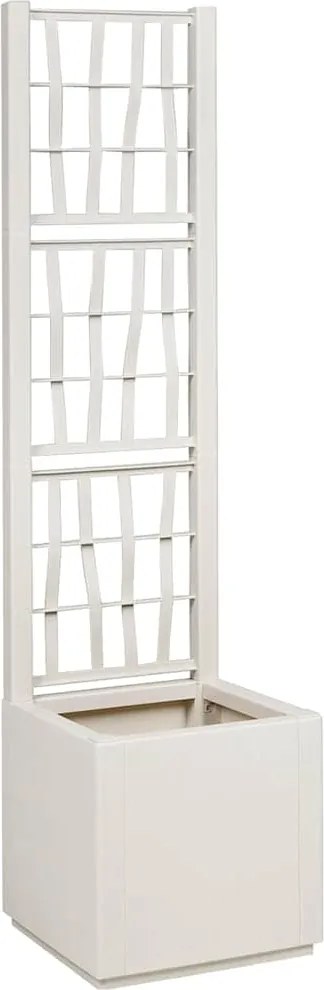 vidaXL Caixa de Flores Branco 36 x 36 x 140 cm Plástico