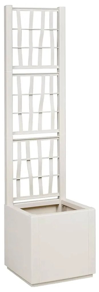 vidaXL Jardineira com treliça branca 36 x 36 x 140 cm em PP