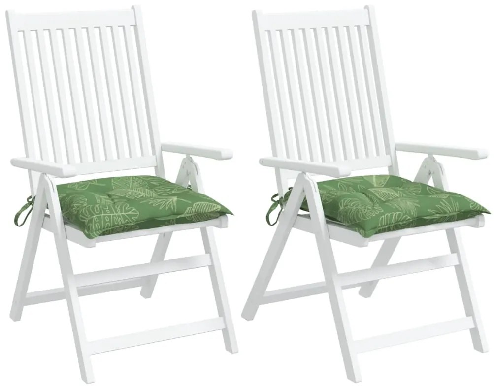 Almofadões p/ cadeira 2 pcs 50x50x7 cm tecido padrão folhas