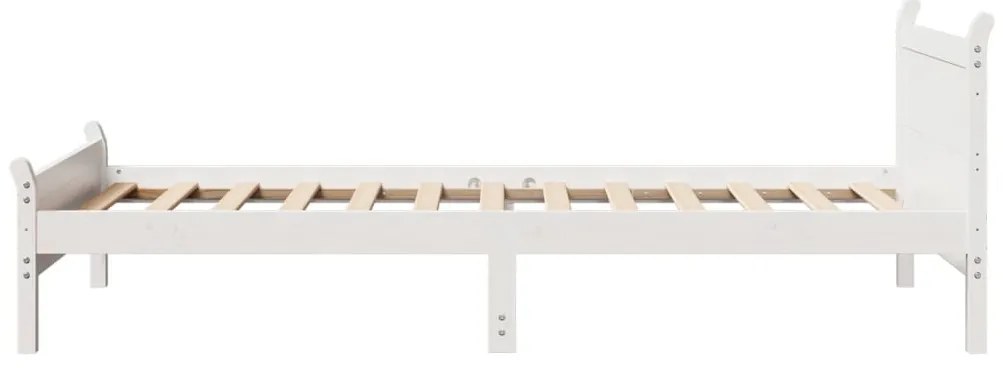 Cama sem colchão 90x200 cm madeira de pinho maciça branco