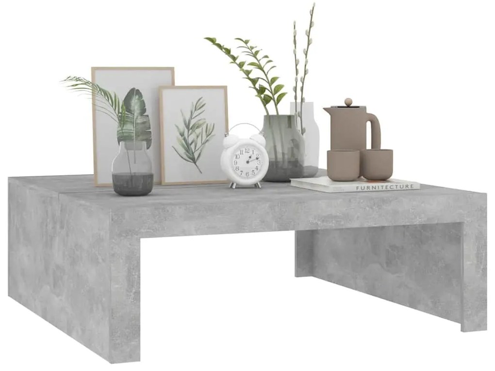 Mesa de centro 100x100x35 cm derivados madeira cinzento cimento