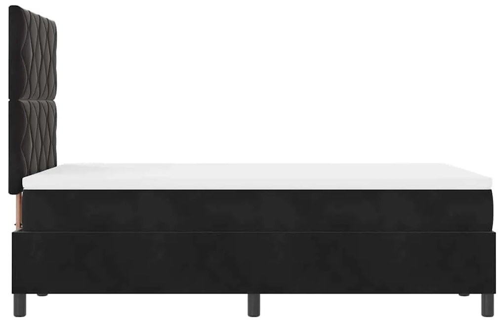 Cama Box com Colchão e LED VidaXL Preto 120x200 cm Veludo