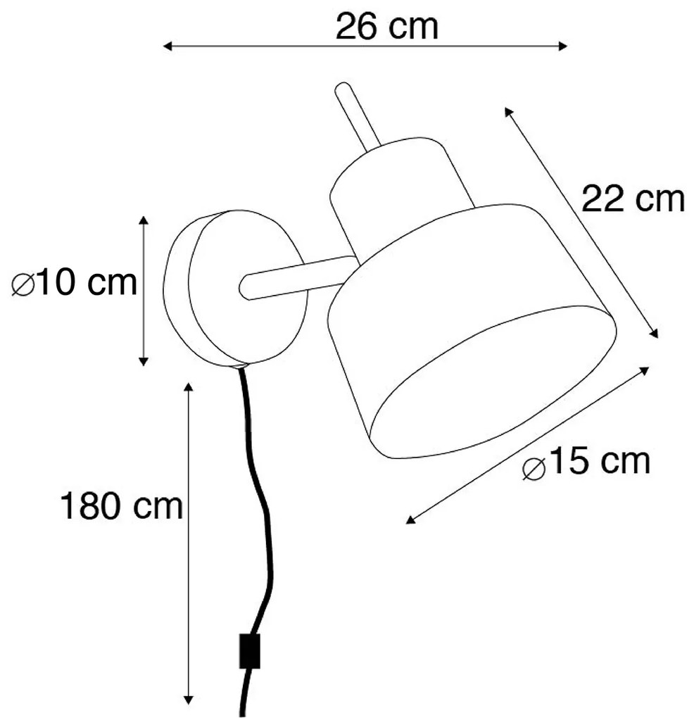 Candeeiro de Parede Inteligente Preto c/ Wi-Fi A60 - Chappie