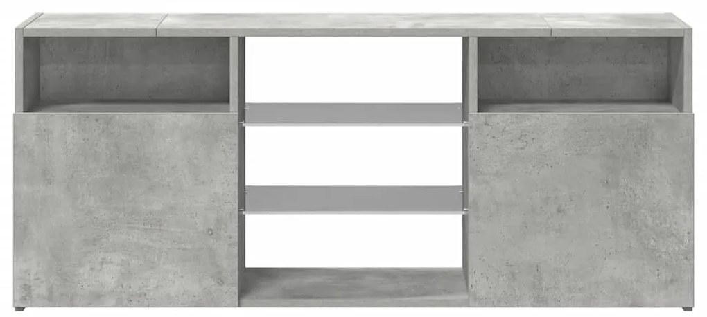 Móvel de TV com luzes LED 120x30x50 cm cinzento cimento