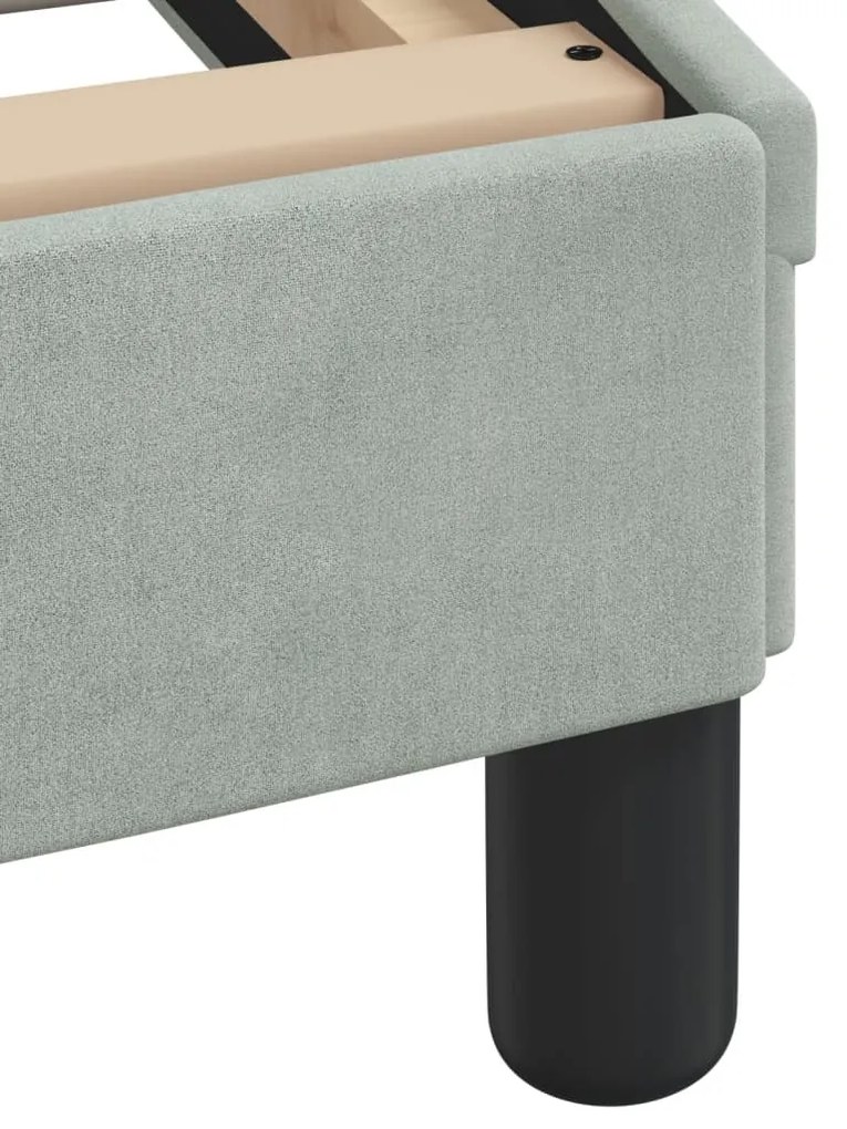 Estrutura de cama sem colchão 80x200 cm veludo cinzento-claro