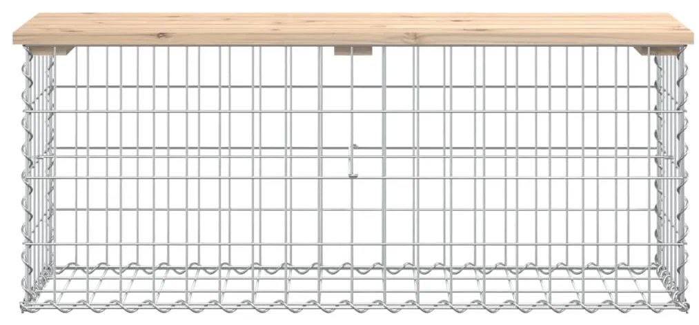 Banco de jardim c/ design gabião 103x31,5x42 cm pinho maciço