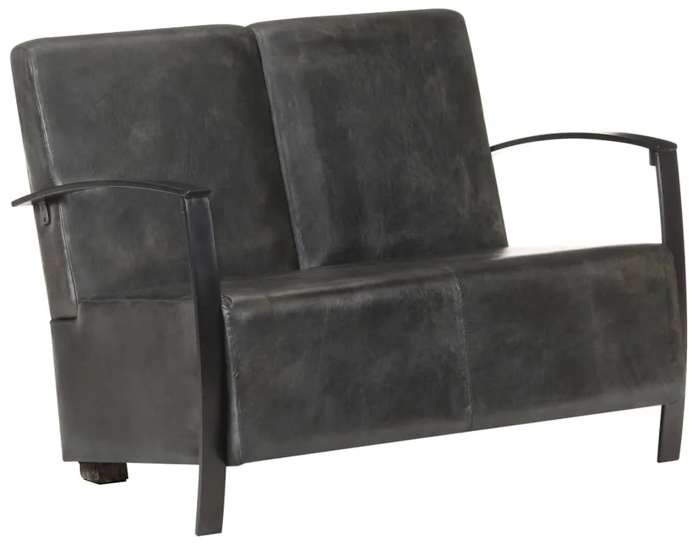 321866 vidaXL Sofá de 2 lugares couro genuíno cinzento envelhecido