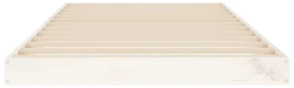 Estrutura de cama de solteiro 90x190 cm pinho maciço branco