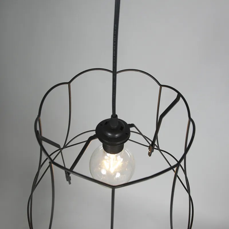 Abajur de metal preto 40/31 - Granny Frame Retro