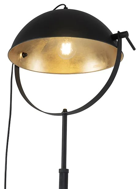 Candeeiro de pé preto com dourado 35 cm ajustável - Magnax Industrial