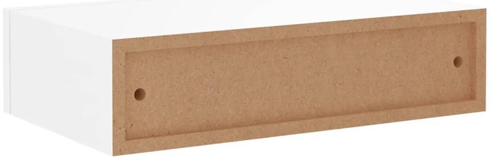 Prateleiras de parede com gavetas 2pcs MDF 40x23,5x10 cm branco