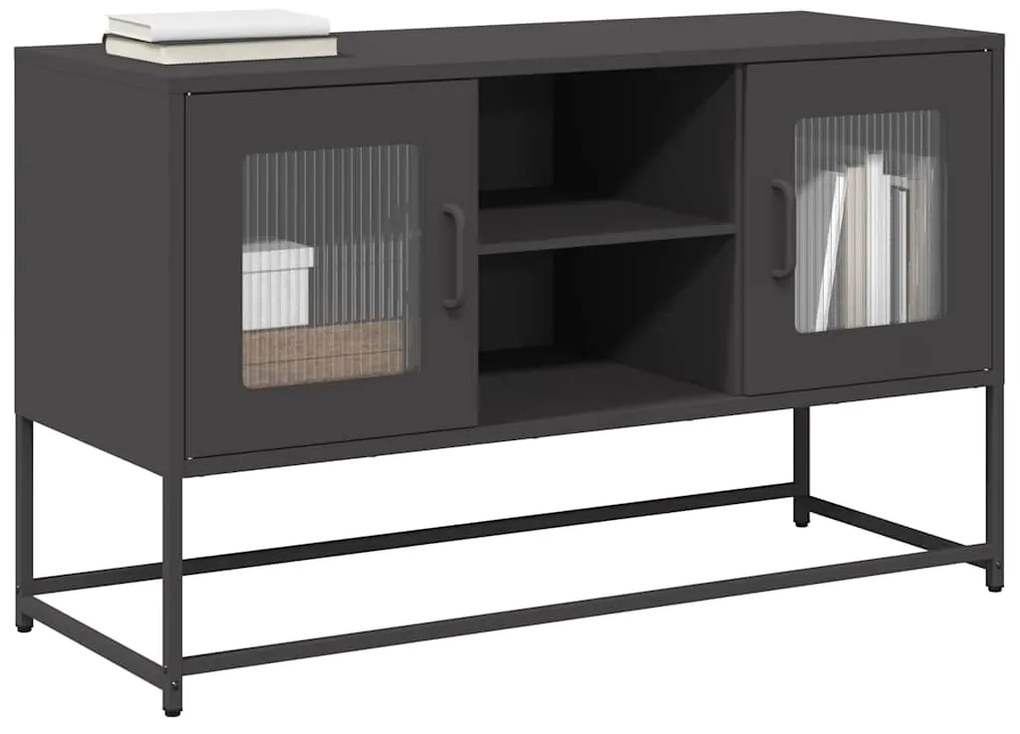 Móvel de TV 100,5x39x60,5 cm aço preto