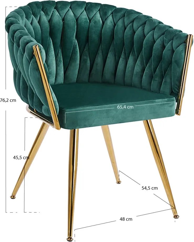 Cadeira Widny Golden Veludo - Verde