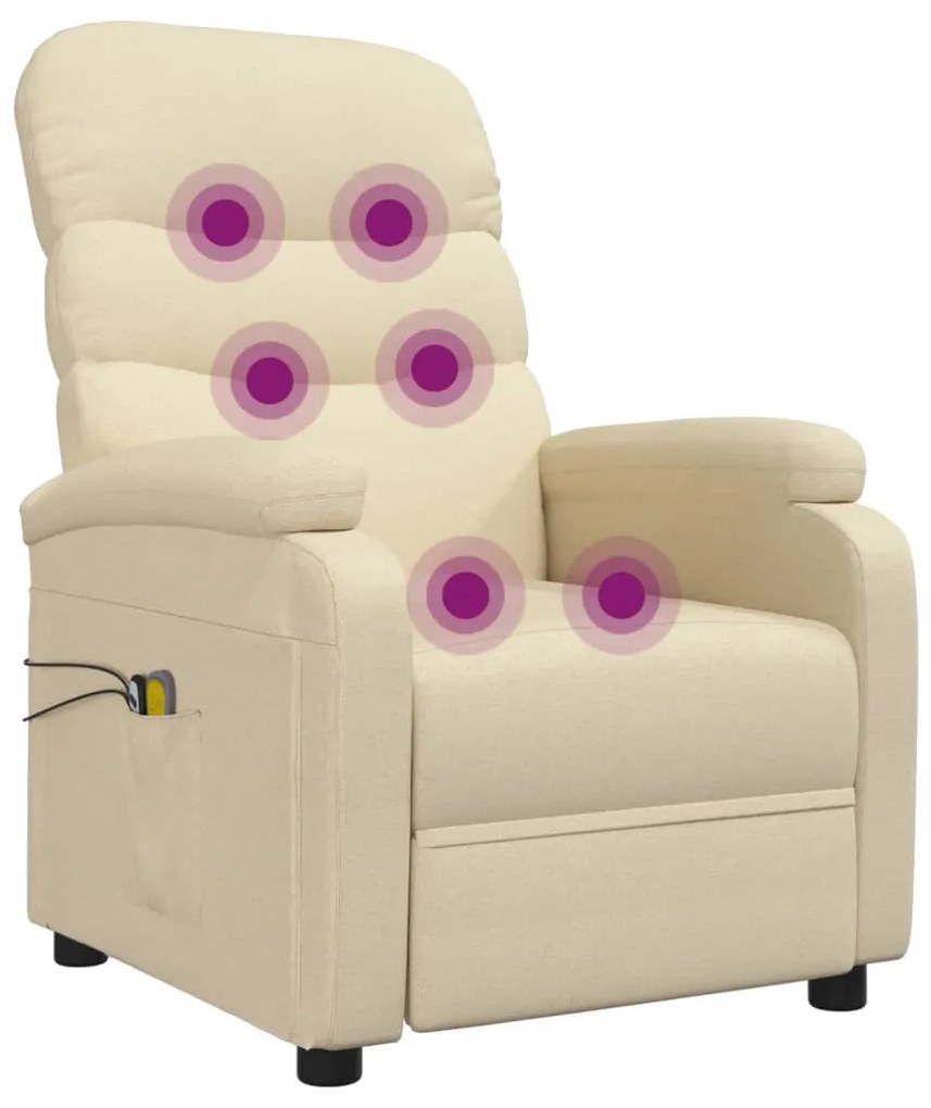 Poltrona elevatória de massagens elétrica tecido creme