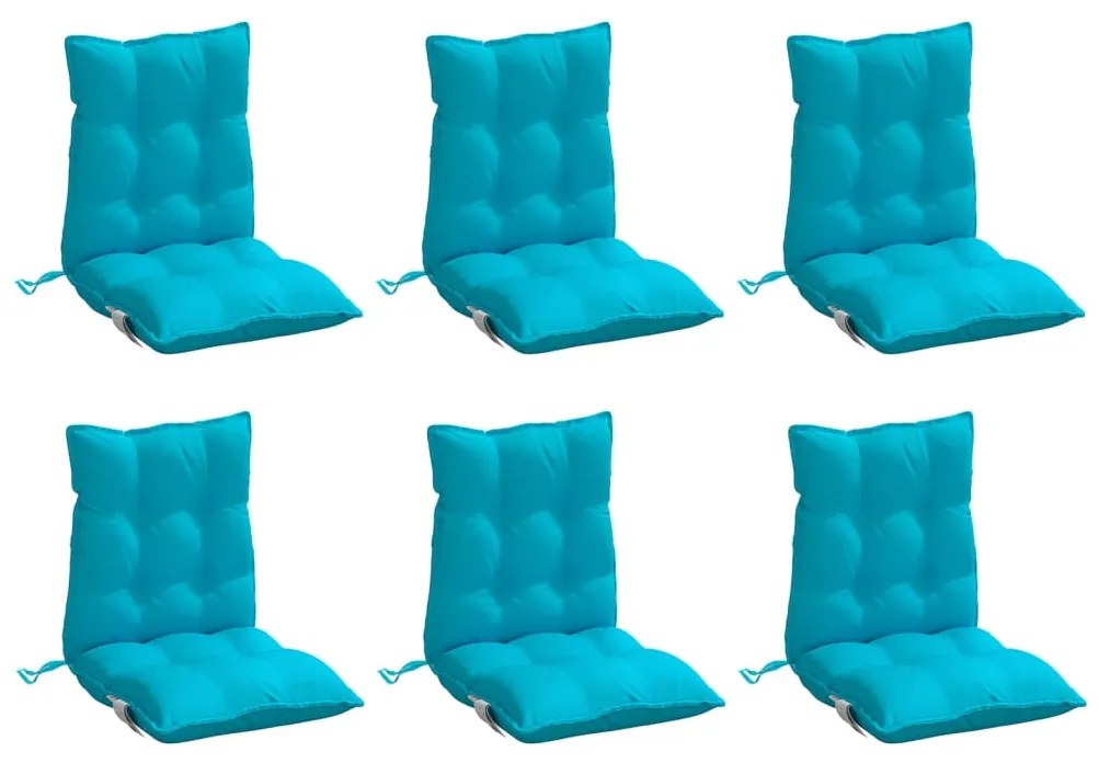 Almofadões cadeira encosto baixo 6 pcs tecido oxford turquesa