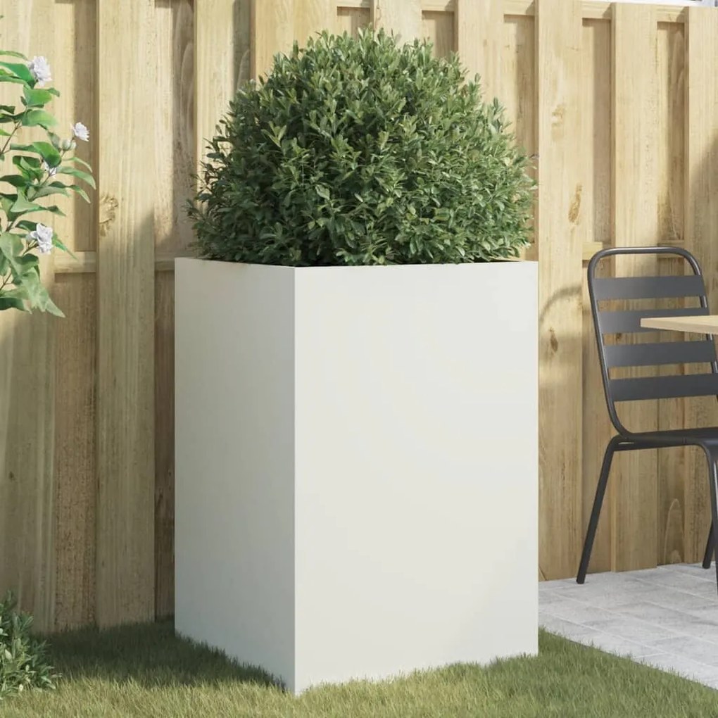 vidaXL Vaso/floreira 52x48x75 cm aço branco