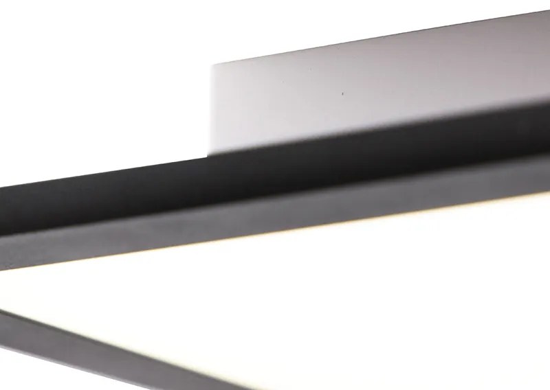 Candeeiro de teto preto 80 cm com LED e comando remoto - Live Moderno