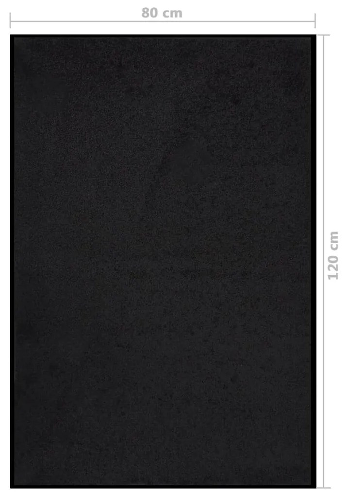 Tapete de porta 80x120 cm preto