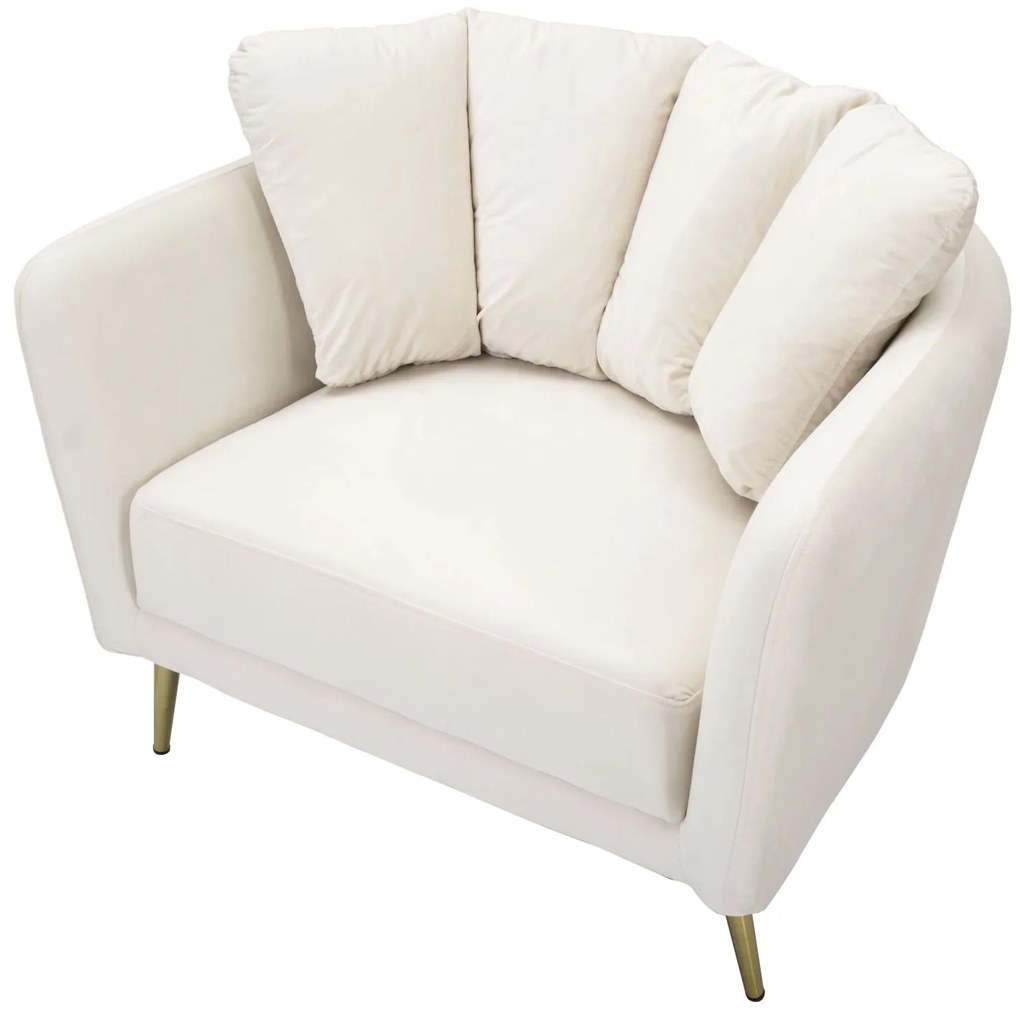 POLTRONA KIEV 88X77X74 CM CREME E DOURADO