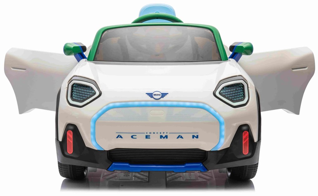 Carro elétrico para Crianças 12V Mini Concept Aceman 4x4, rodas borracha, couro ecológico Branco