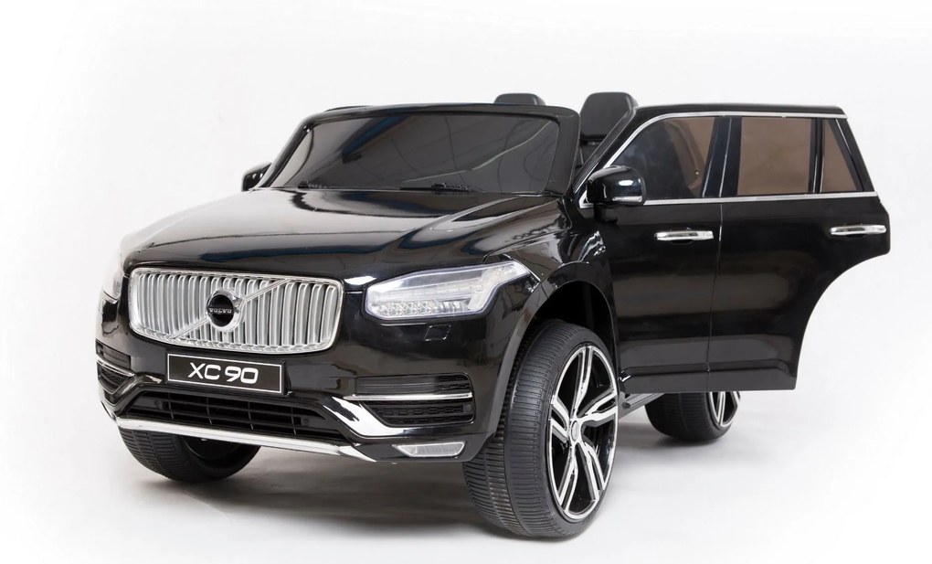 Carro elétrico para Crianças Volvo XC90 banco duplo em couro sintético, MP3 player com entrada USB, abertura de portas e capô, bateria 12V10Ah, rodas