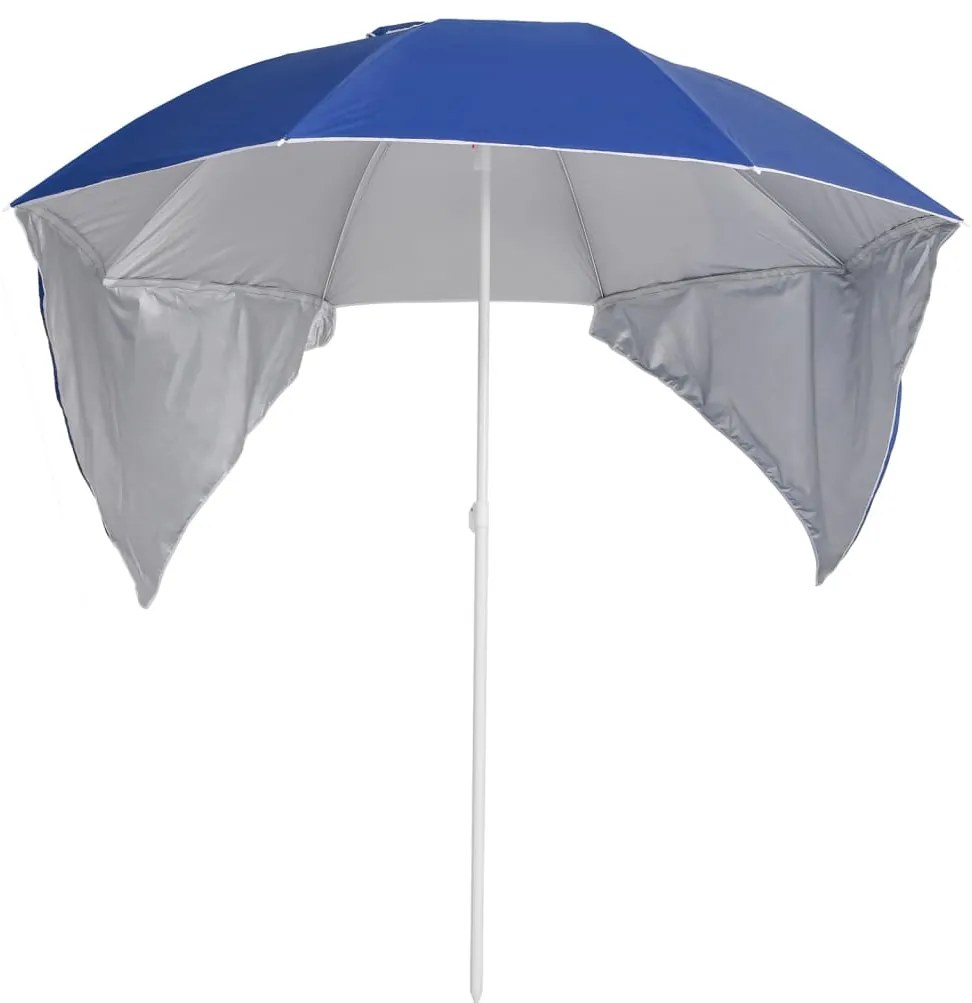 Guarda-sol de praia com paredes laterais 215 cm azul
