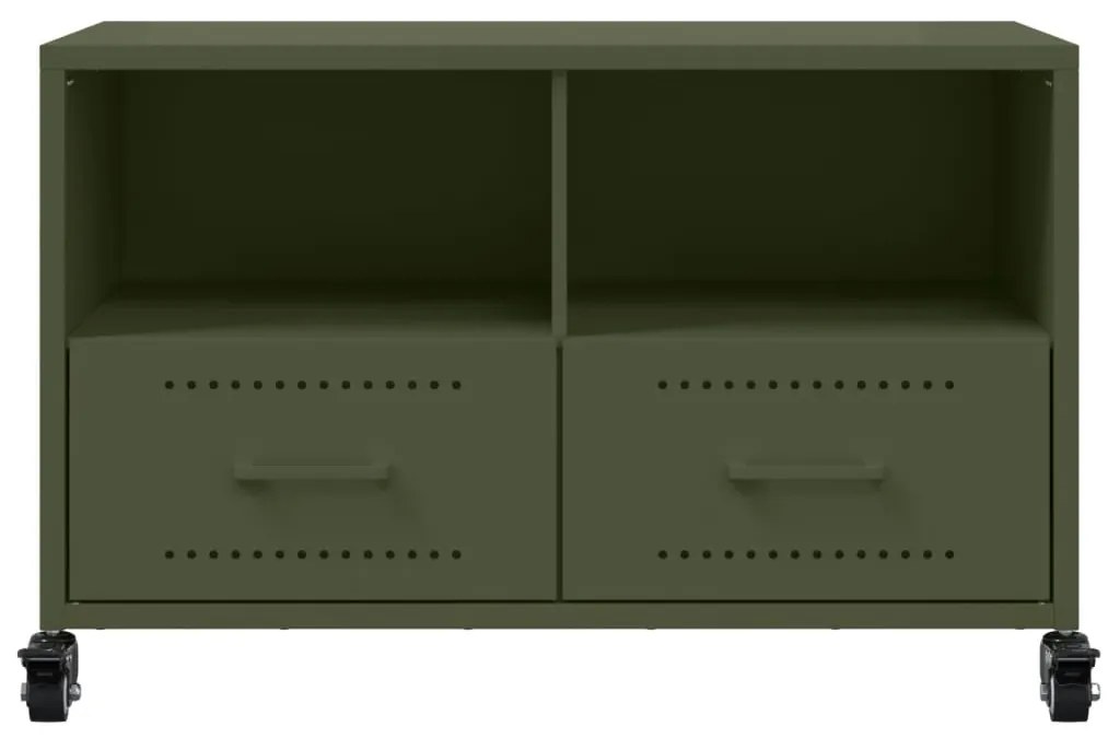 Móvel de TV 68x39x43,5 cm aço verde azeitona