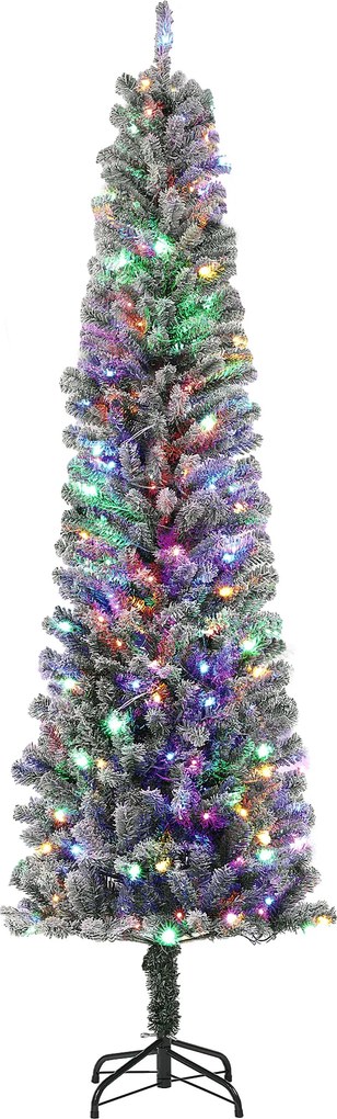 HOMCOM Árvore de Natal 225 cm Árvore de Natal Artificial com 220 Luzes LED de Duas Cores 519 Ramos e Suporte de Aço  Verde | Aosom Portugal
