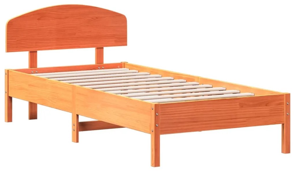 Cama sem colchão 100x200 cm pinho maciço castanho-mel