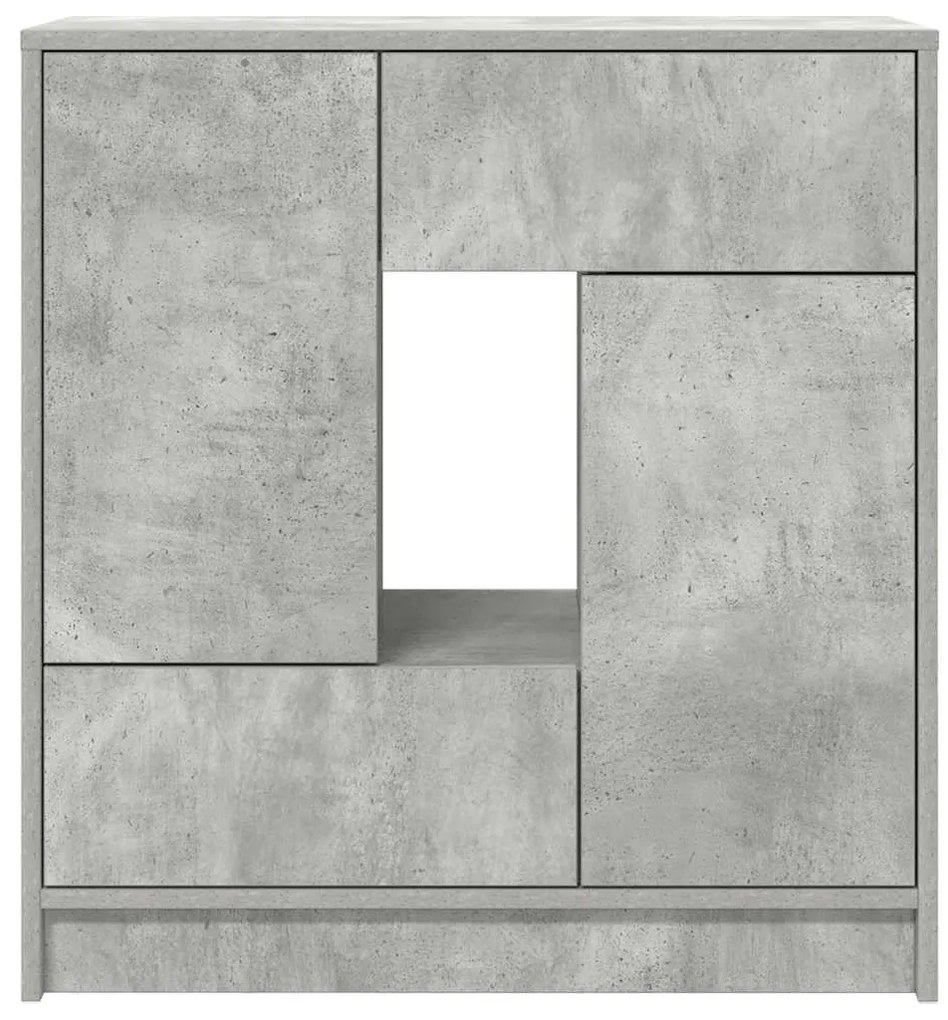 Aparador com gavetas e portas 70,5x34x74,5 cm cinza cimento