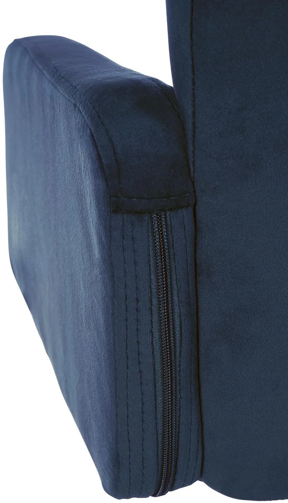 Banco de bar Los Angeles em veludo com estrutura branca 93-113 x 60 x 56 cm Azul