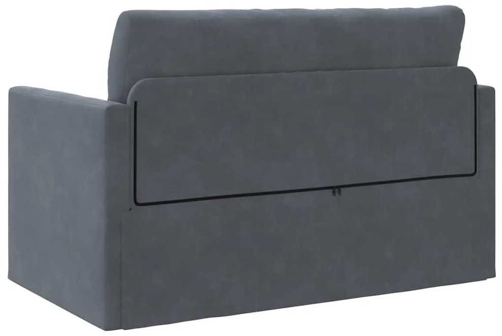 Sofá cama de chão 2 em 1 Cinza Escuro 124x204x61 cm Veludo