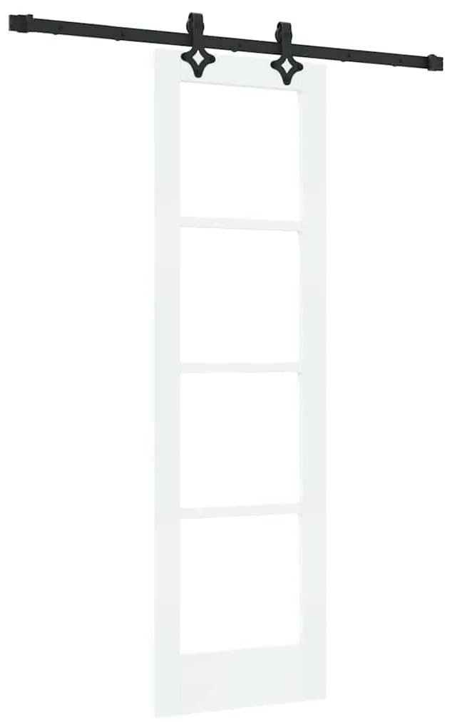 Porta Deslizante vidaXL com Conjunto de Ferragens Branca 61x198.5 cm d