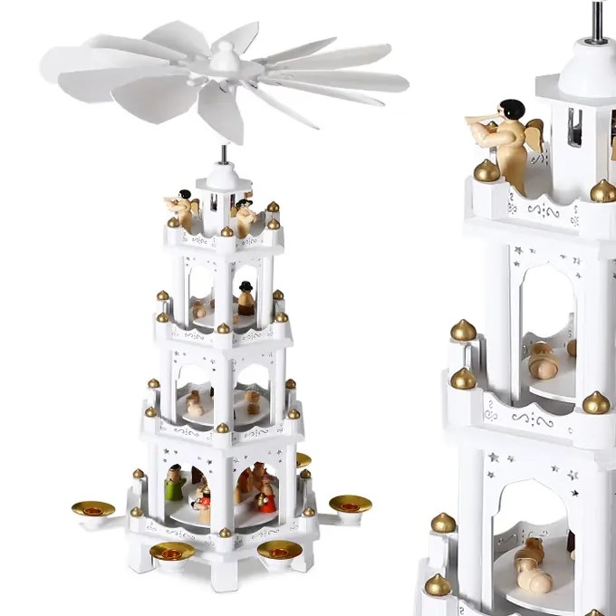 Pirâmide de Natal XL 60x20x20cm Branca