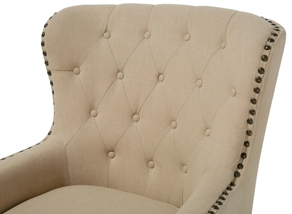 Poltrona em tecido creme VIBORG II Beliani