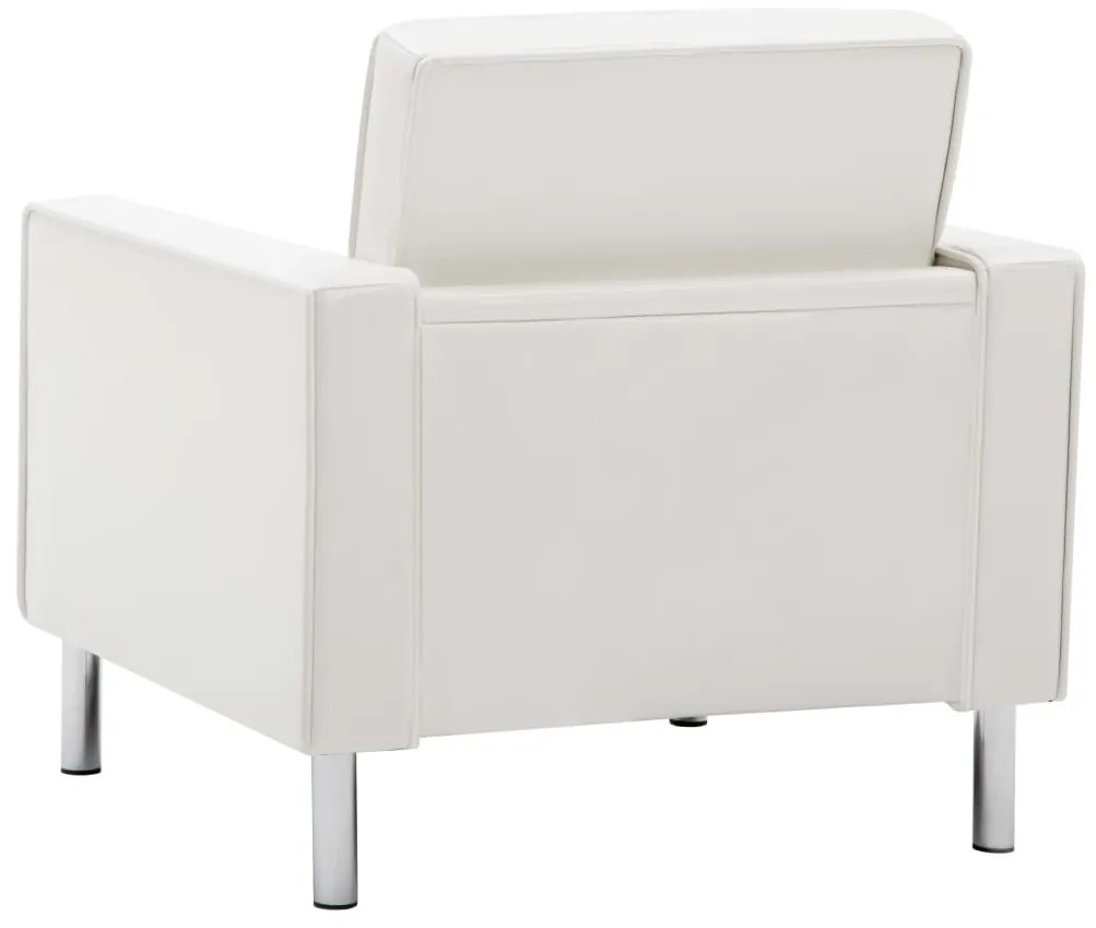 Poltrona em couro artificial branco