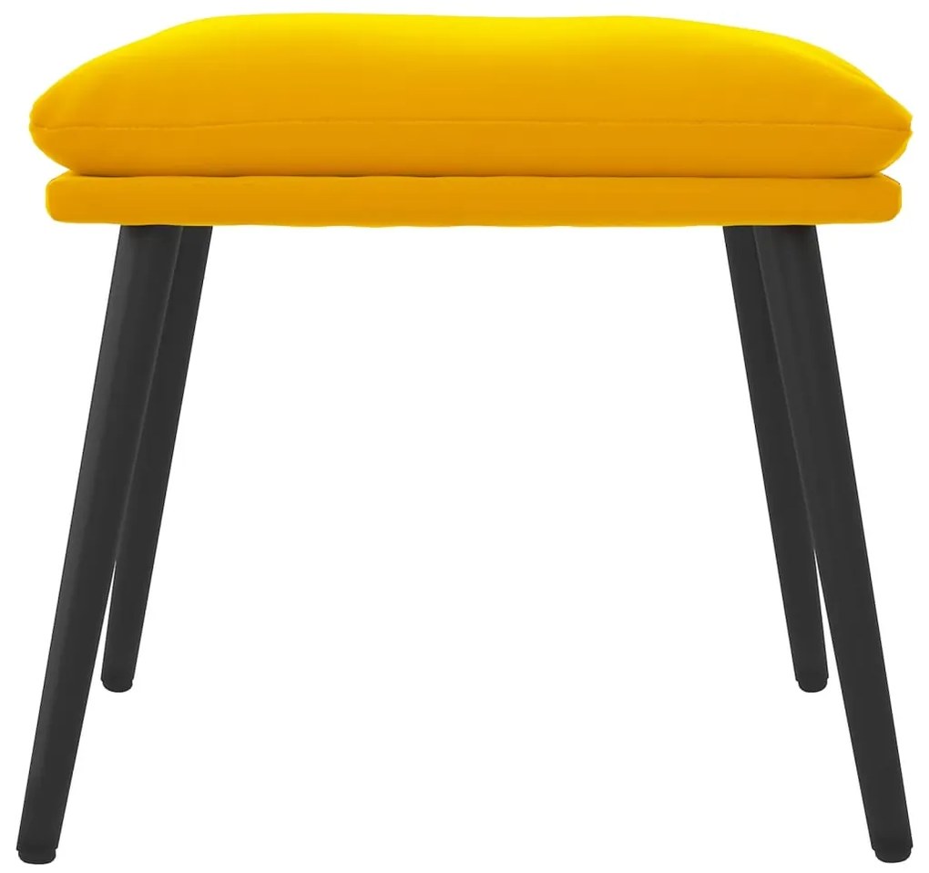 Apoio de pés 45x29,5x35 cm veludo amarelo mostarda