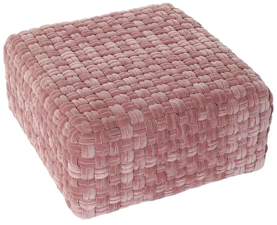 Almofada DKD Home Decor Cor de Rosa Veludo Algodão (60 x 60 x 32.5 cm)