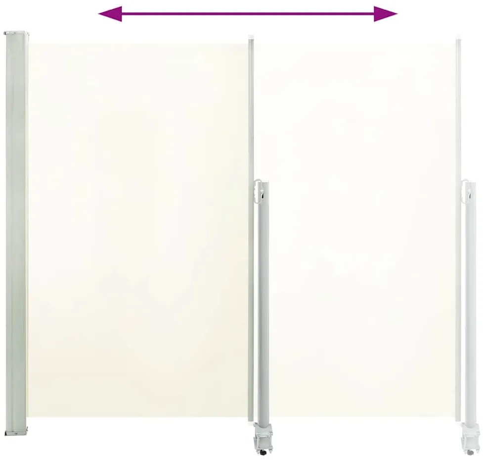 Toldo lateral retrátil para pátio 160x300 cm creme
