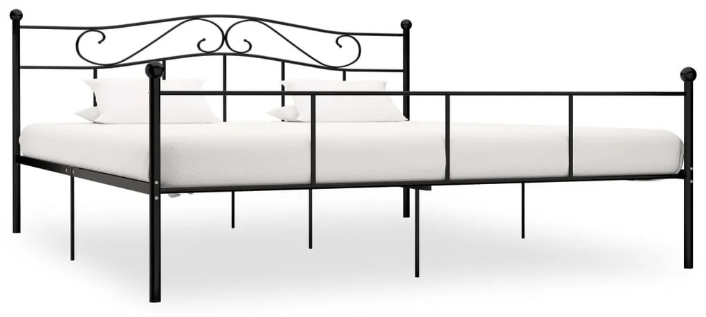 vidaXL Estrutura de cama em metal 180x200 cm preto